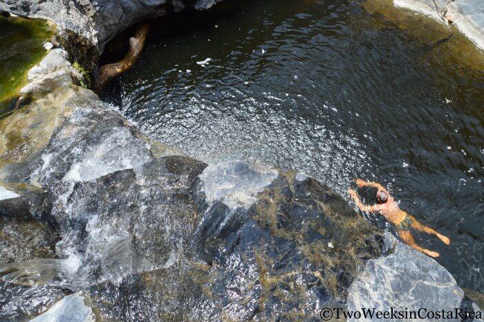Swimming at the Belen Waterfall near Samara Costa Rica