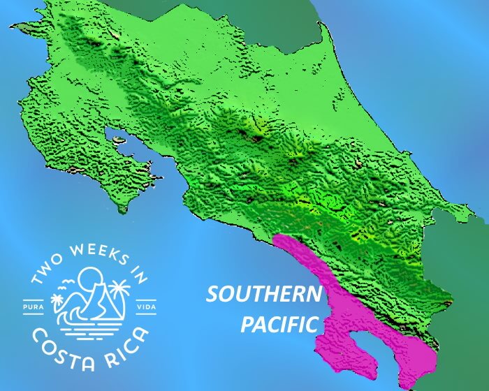 Map Costa Rica Southern Pacific