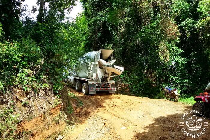 Cement Mixer stuck on a hill in Costa Rica
